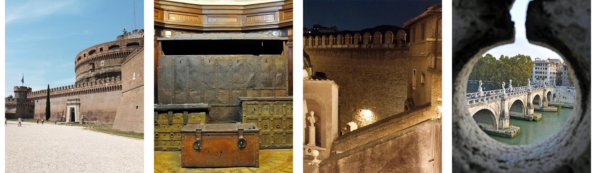 cortile Castel Sant'Angelo | stanze del tesoro | merlature | terrazze